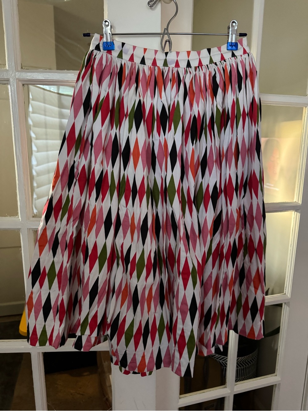 Vintage inspired harlequin print skirt